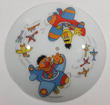 Vintage Jim Henson Productions Sesame Street Bert and Ernie in Airplanes Aviation Themed Glass Ceiling Light Cover Shade