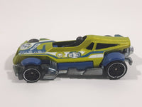 2011 Hot Wheels 4-Lane Elimination Race Med-Evil Red Antifreeze Green and Blue Die Cast Toy Race Car Vehicle