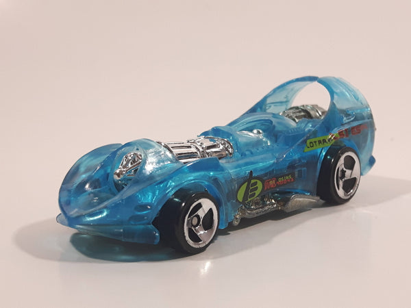 2000 Hot Wheels Max Steel Power Rocket Clear Blue Die Cast Toy Fantasy Race Car Vehicle