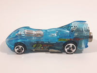 2000 Hot Wheels Max Steel Power Rocket Clear Blue Die Cast Toy Fantasy Race Car Vehicle