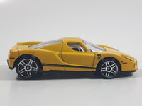 2011 Hot Wheels Night Burnerz Enzo Ferrari Yellow Die Cast Toy Super Car Vehicle