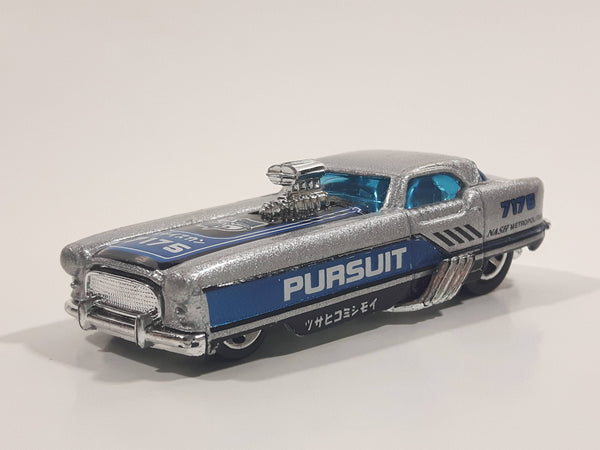 2002 Hot Wheels Metrorail 1950s Nash Metropolitan Silver 7175 Police Pursuit Cop Car Die Cast Toy Car Hot Rod Vehicle