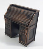 Vintage 1975 Durham Industries Holly Hobbie "Old Fashioned Collectors Miniatures" No. 11 Die Cast Metal Antique Roll Top Desk That Opens