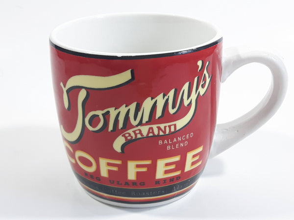 Tommy's Brand Balanced Blend Coffee Red Ceramic Coffee Mug Cup