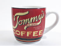 Tommy's Brand Balanced Blend Coffee Red Ceramic Coffee Mug Cup