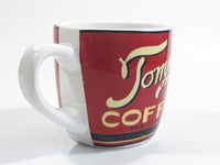 Tommy's Brand Balanced Blend Coffee Red Ceramic Coffee Mug Cup