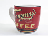 Tommy's Brand Balanced Blend Coffee Red Ceramic Coffee Mug Cup