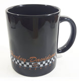 1997 H-D Harley Davidson Motor Cycles Black Ceramic Coffee Mug Cup