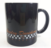 1997 H-D Harley Davidson Motor Cycles Black Ceramic Coffee Mug Cup