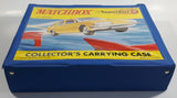Vintage 1970 Lesney Matchbox Super Fast Light Blue 48 Car Collector's Carrying Case with Yellow BMC Pininfarina Graphics - Missing 2 Trays