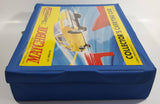 Vintage 1970 Lesney Matchbox Super Fast Light Blue 48 Car Collector's Carrying Case with Yellow BMC Pininfarina Graphics - Missing 2 Trays