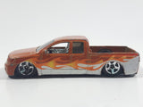 2007 Hot Wheels Hot Trucks Nissan Titan Metaflake Orange Die Cast Toy Lowrider Truck Vehicle