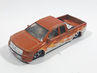 2007 Hot Wheels Hot Trucks Nissan Titan Metaflake Orange Die Cast Toy Lowrider Truck Vehicle