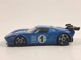 2009 Hot Wheels Ford GT LM Satin Blue Die Cast Toy Car Vehicle