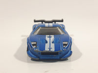 2009 Hot Wheels Ford GT LM Satin Blue Die Cast Toy Car Vehicle