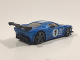 2009 Hot Wheels Ford GT LM Satin Blue Die Cast Toy Car Vehicle