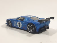 2009 Hot Wheels Ford GT LM Satin Blue Die Cast Toy Car Vehicle