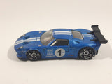 2009 Hot Wheels Ford GT LM Satin Blue Die Cast Toy Car Vehicle