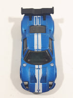 2009 Hot Wheels Ford GT LM Satin Blue Die Cast Toy Car Vehicle