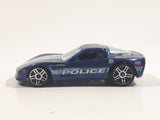 2011 Hot Wheels HW Main Street Corvette C6 Blue Die Cast Toy Car Vehicle