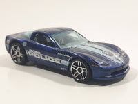 2011 Hot Wheels HW Main Street Corvette C6 Blue Die Cast Toy Car Vehicle