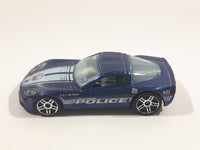 2011 Hot Wheels HW Main Street Corvette C6 Blue Die Cast Toy Car Vehicle