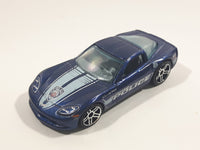 2011 Hot Wheels HW Main Street Corvette C6 Blue Die Cast Toy Car Vehicle