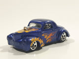 2016 Hot Wheels HW Flames Custom '41 Willys Coupe Metalflake Dark Blue Die Cast Toy Car Vehicle