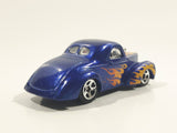 2016 Hot Wheels HW Flames Custom '41 Willys Coupe Metalflake Dark Blue Die Cast Toy Car Vehicle