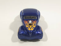 2016 Hot Wheels HW Flames Custom '41 Willys Coupe Metalflake Dark Blue Die Cast Toy Car Vehicle