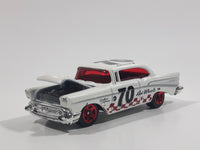 2008 Hot Wheels Team: Engine Revealers '57 Chevy Bel Air Pearl White Die Cast Toy Classic Car Vehicle with Opening Hood