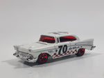 2008 Hot Wheels Team: Engine Revealers '57 Chevy Bel Air Pearl White Die Cast Toy Classic Car Vehicle with Opening Hood