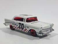 2008 Hot Wheels Team: Engine Revealers '57 Chevy Bel Air Pearl White Die Cast Toy Classic Car Vehicle with Opening Hood