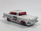 2008 Hot Wheels Team: Engine Revealers '57 Chevy Bel Air Pearl White Die Cast Toy Classic Car Vehicle with Opening Hood