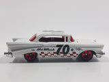 2008 Hot Wheels Team: Engine Revealers '57 Chevy Bel Air Pearl White Die Cast Toy Classic Car Vehicle with Opening Hood