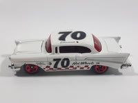 2008 Hot Wheels Team: Engine Revealers '57 Chevy Bel Air Pearl White Die Cast Toy Classic Car Vehicle with Opening Hood