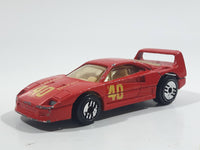 1989 Hot Wheels Ferrari F40 Red Die Cast Toy Car Vehicle Opening Rear Mount Engine UH