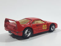 1989 Hot Wheels Ferrari F40 Red Die Cast Toy Car Vehicle Opening Rear Mount Engine UH