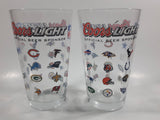 Coors Light Beer NFL Football Team Logos 5 3/4" Tall Glass Cups Set of 2