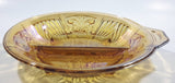 Vintage Indiana Orange Amber Iridescent Rainbow Gold 7 1/2" Diameter Carnival Glass Split Candy Dish