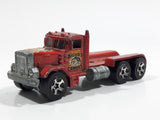 2003 Hot Wheels Work Crewsers Peterbilt Dump Truck Semi Rig Red Die Cast Toy Car Vehicle