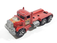 2003 Hot Wheels Work Crewsers Peterbilt Dump Truck Semi Rig Red Die Cast Toy Car Vehicle