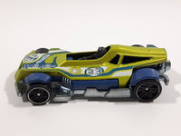 2011 Hot Wheels 4-Lane Elimination Race Med-Evil Red Antifreeze Green and Blue Die Cast Toy Race Car Vehicle