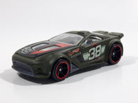 2012 Hot Wheels Track Stars Scorcher Dark Olive Green Die Cast Toy Car Vehicle