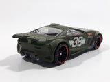 2012 Hot Wheels Track Stars Scorcher Dark Olive Green Die Cast Toy Car Vehicle