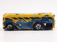 2004 Hot Wheels Tag Rides Surf Surfin' School Bus Yellow Die Cast Toy Car Vehicle