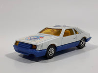 Vintage Corgi Ford Mustang Cobra White and Blue Toronto Blue Jays MLB Baseball Team White Die Cast Toy Car Vehicle with Opening Hatchback