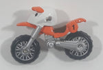 2002 Maisto Tonka Hasbro Dirt Bike #1 Orange and White Die Cast Toy Car Vehicle