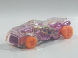 1994 Hot Wheels Top Speed Road Vac Clear with Pink Chrome Plastic Die Cast Toy Car Vehicle with Hook Bottom