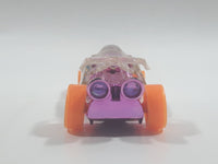 1994 Hot Wheels Top Speed Road Vac Clear with Pink Chrome Plastic Die Cast Toy Car Vehicle with Hook Bottom